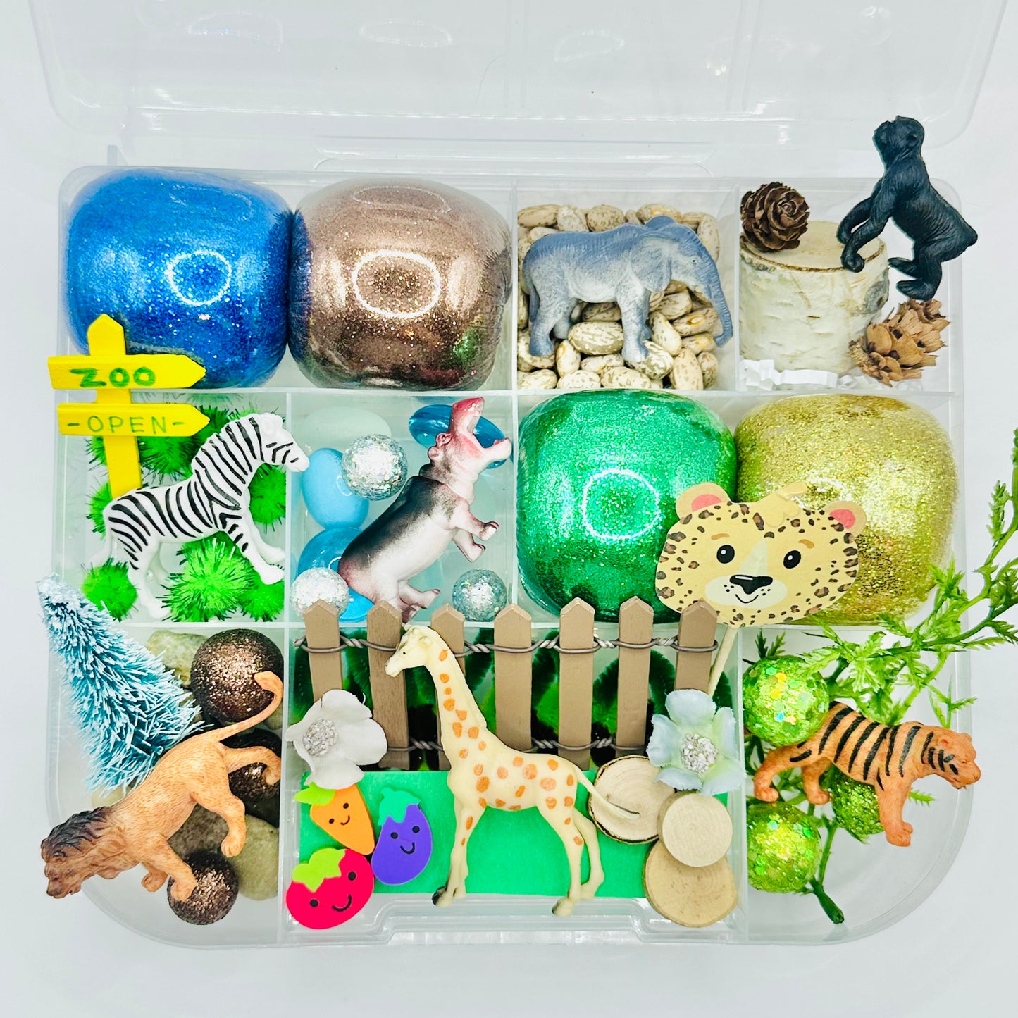 Zoo Playdough Sensory Kit Poppy and Pine Creations