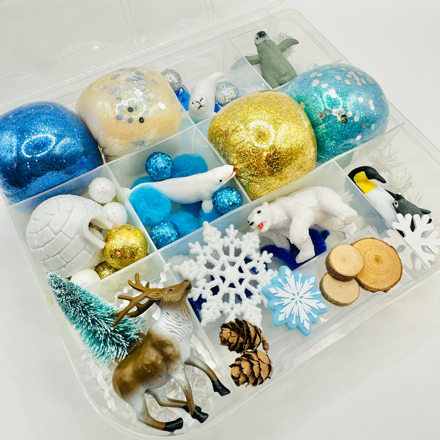 Load image into Gallery viewer, Arctic Playdough Sensory Kit Activity Toys Poppy and Pine Creations   

