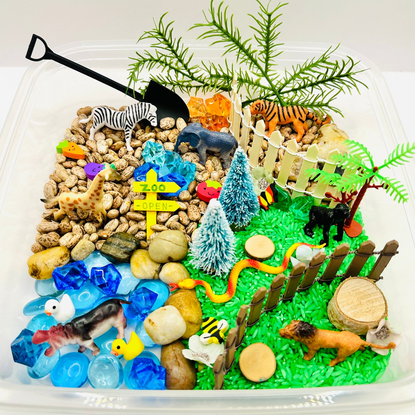 Load image into Gallery viewer, Zoo Sensory Bin Activity Toys Poppy and Pine Creations   
