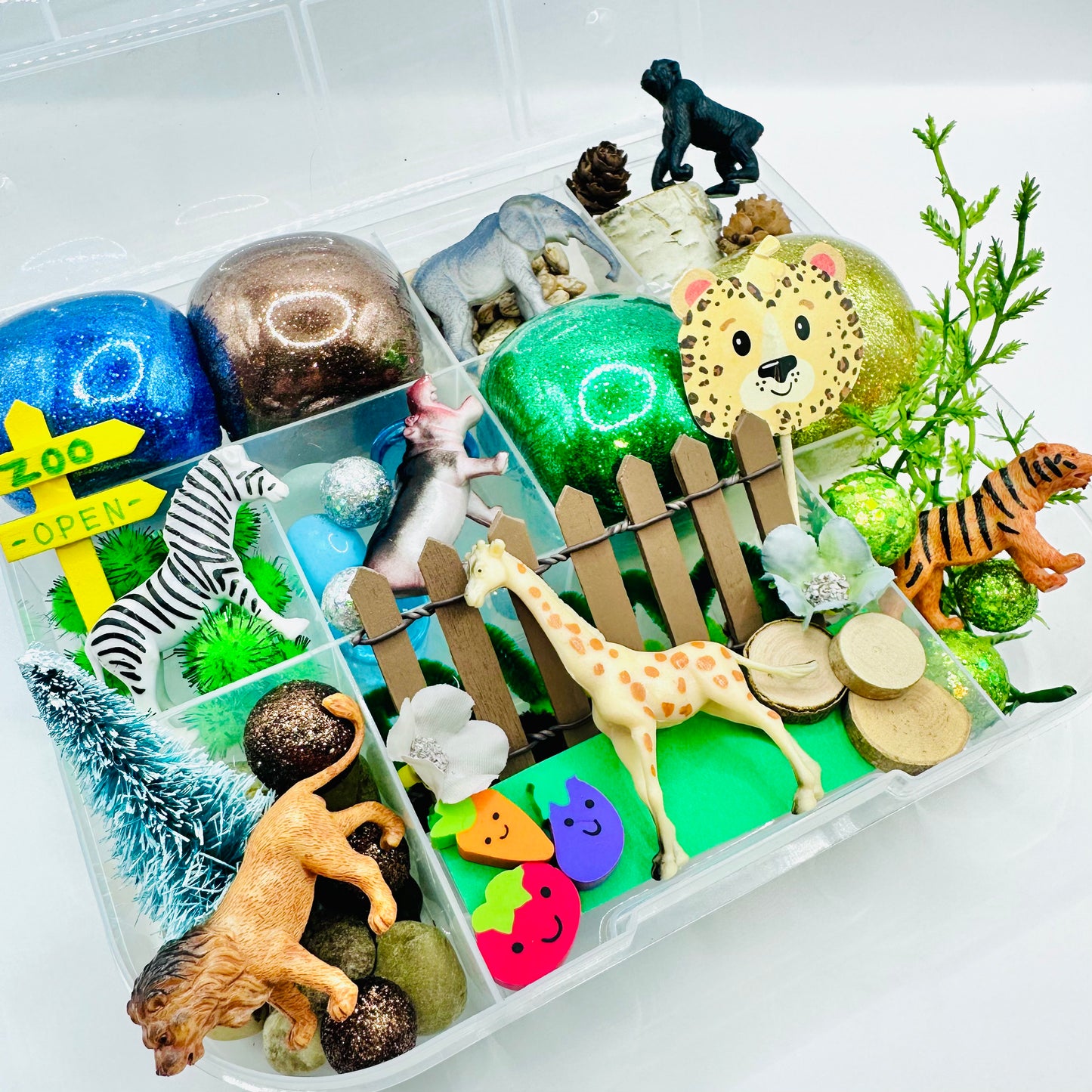 Zoo Playdough Sensory Kit Activity Toys Poppy and Pine Creations   
