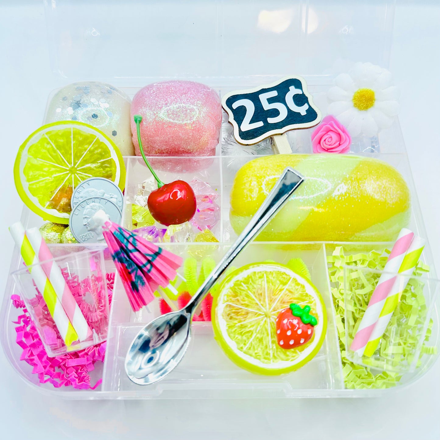 Lemonade Playdough Sensory Kit Activity Toys Poppy and Pine Creations   