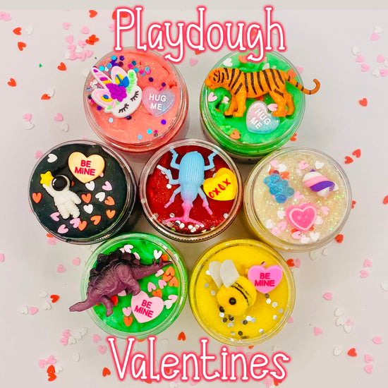 Valentine's Day Playdough Jars Activity Toys Poppy and Pine Creations   