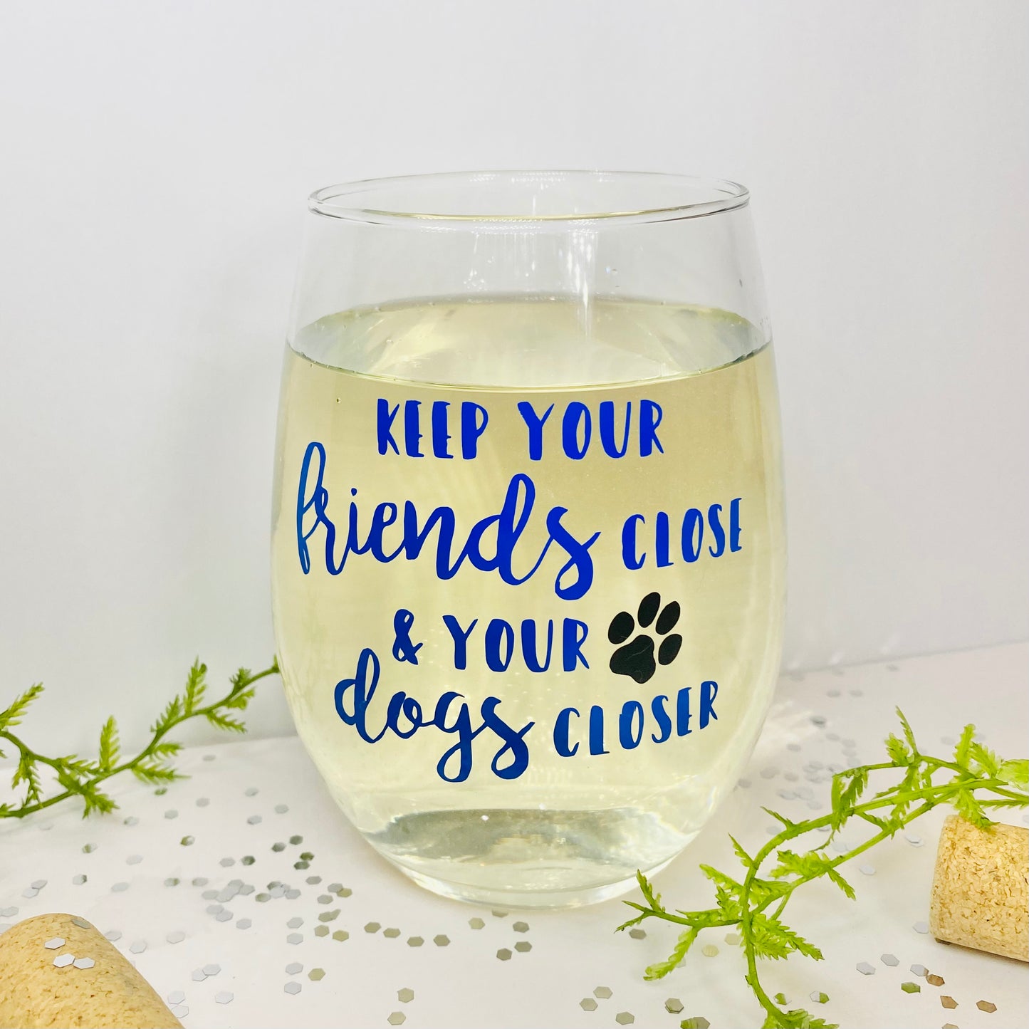 Dog's Best Friend 20 oz Wine Glass Glass Poppy and Pine Creations   