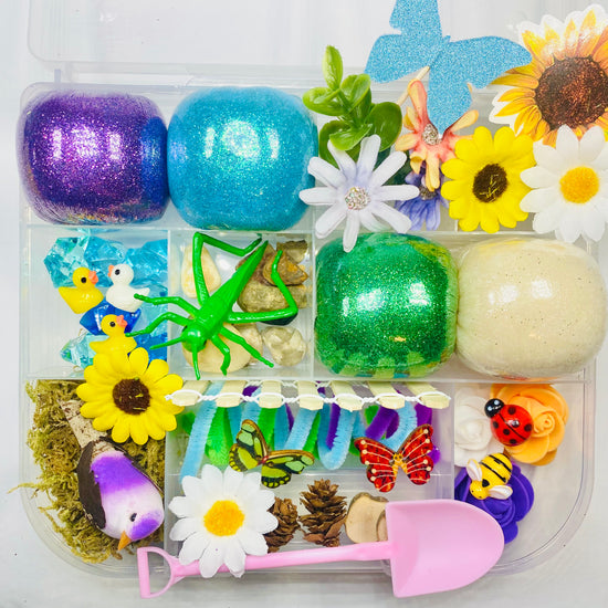 Flower Garden Playdough Sensory Kit Activity Toys Poppy and Pine Creations   