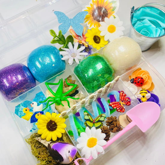 Flower Garden Playdough Sensory Kit Activity Toys Poppy and Pine Creations   