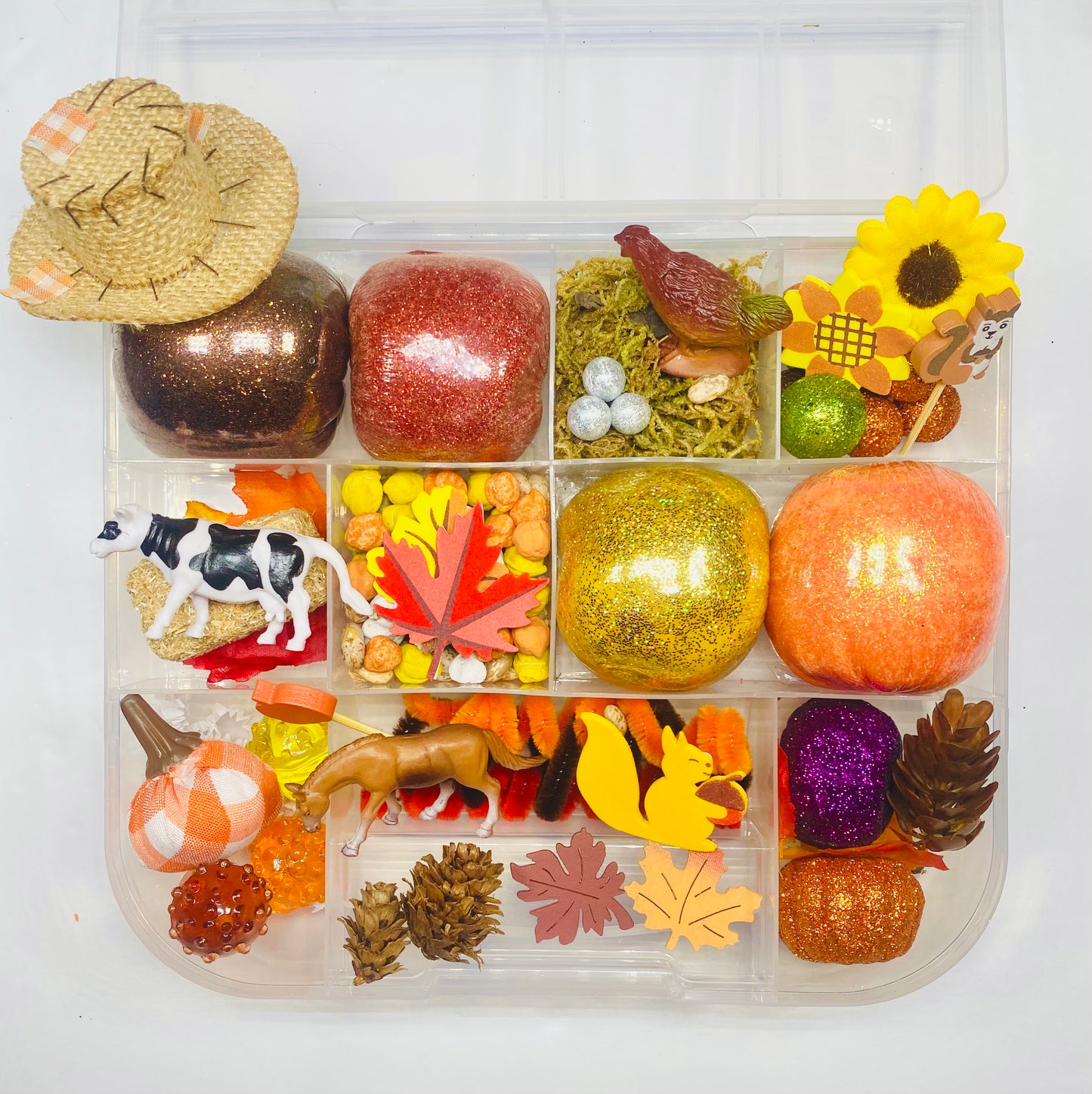Fall Harvest Playdough Sensory Kit Sensory Kit Poppy and Pine Creations   