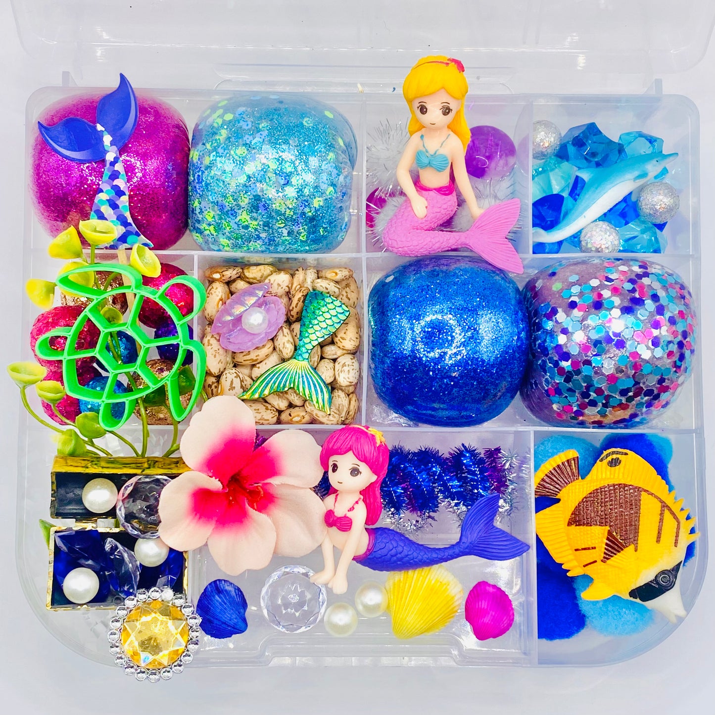Mermaid Playdough Sensory Kit Activity Toys Poppy and Pine Creations   