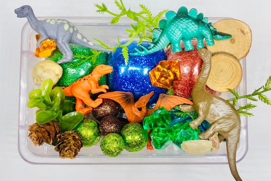 Dinosaur Playdough Sensory Box Activity Toys Poppy and Pine Creations   