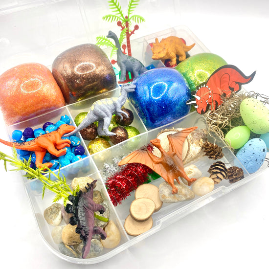 Load image into Gallery viewer, Dinosaur Playdough Sensory Kit Activity Toys Poppy and Pine Creations   
