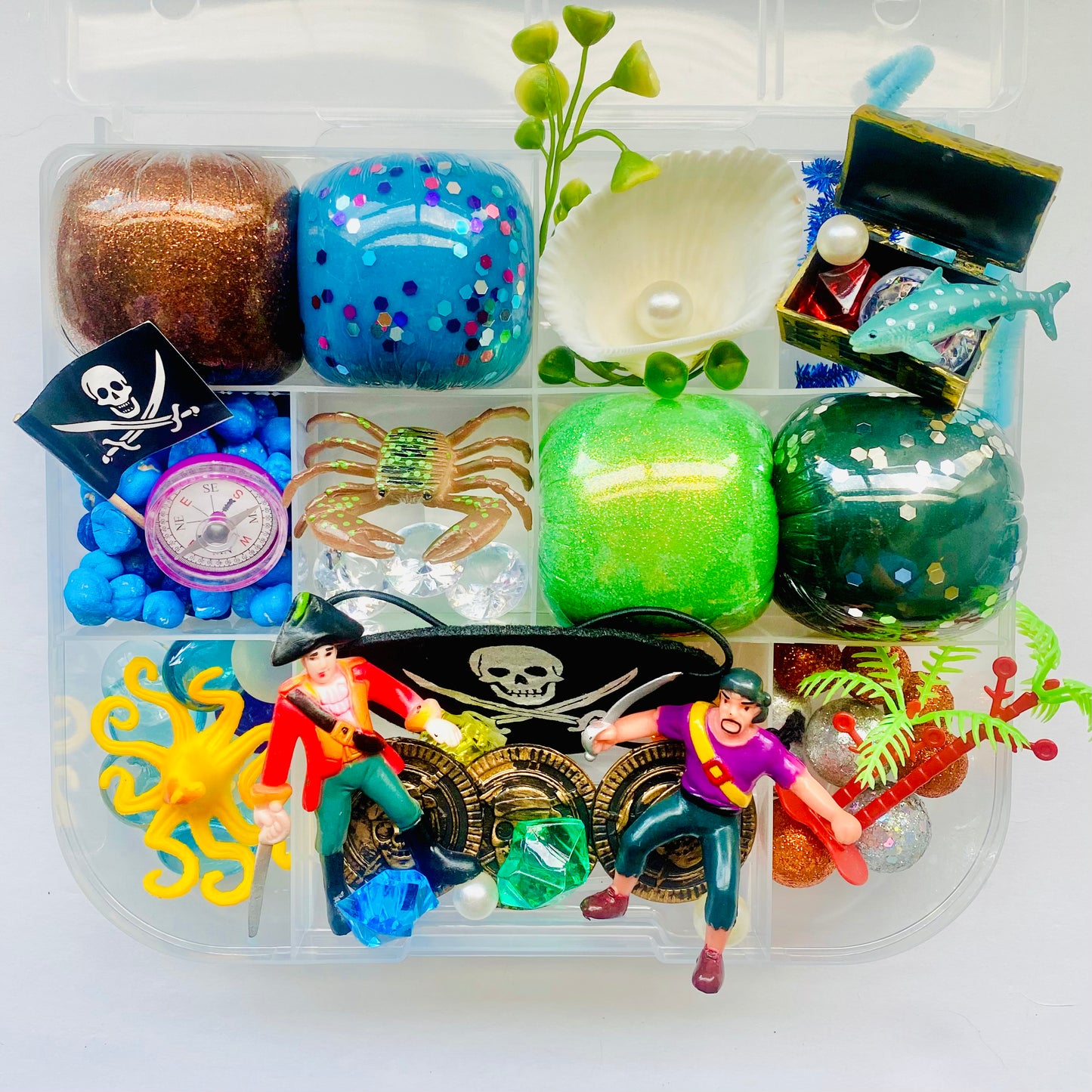 Load image into Gallery viewer, Pirate Adventure Playdough Sensory Kit Activity Toys Poppy and Pine Creations   
