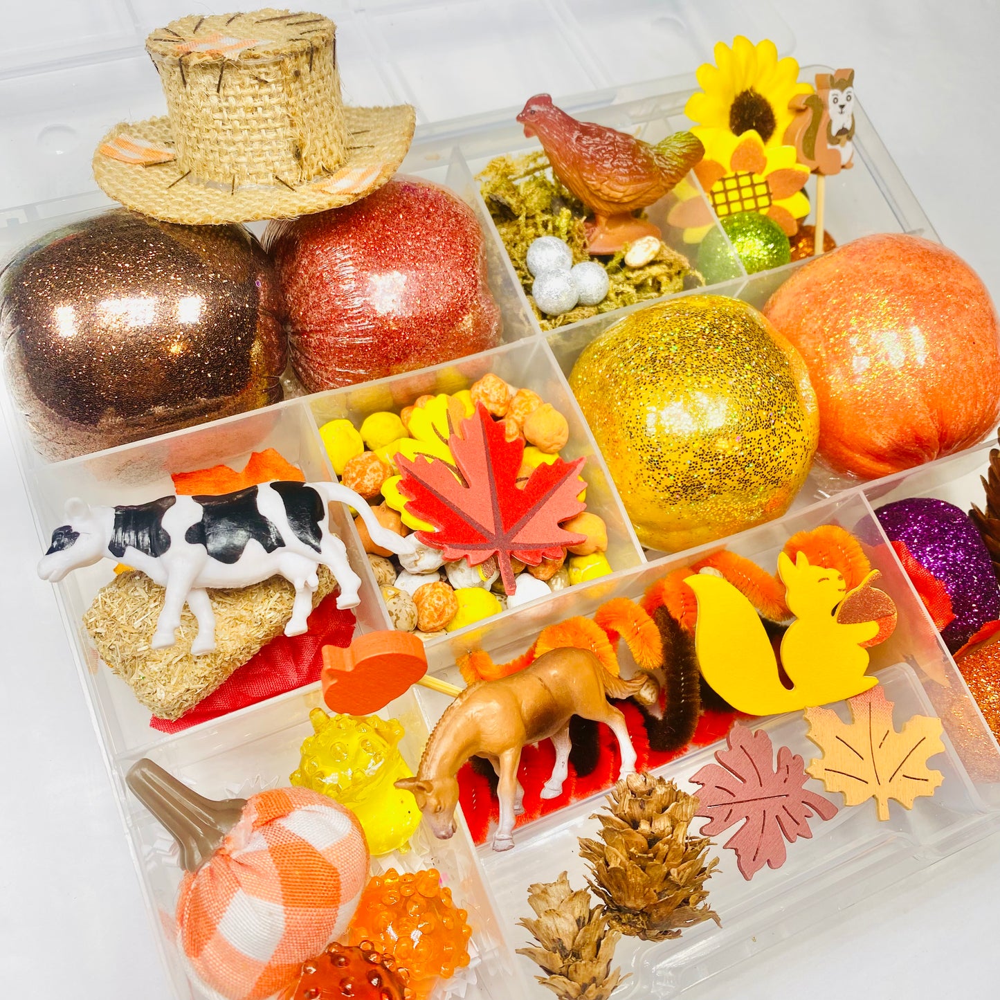 Fall Harvest Playdough Sensory Kit Sensory Kit Poppy and Pine Creations   
