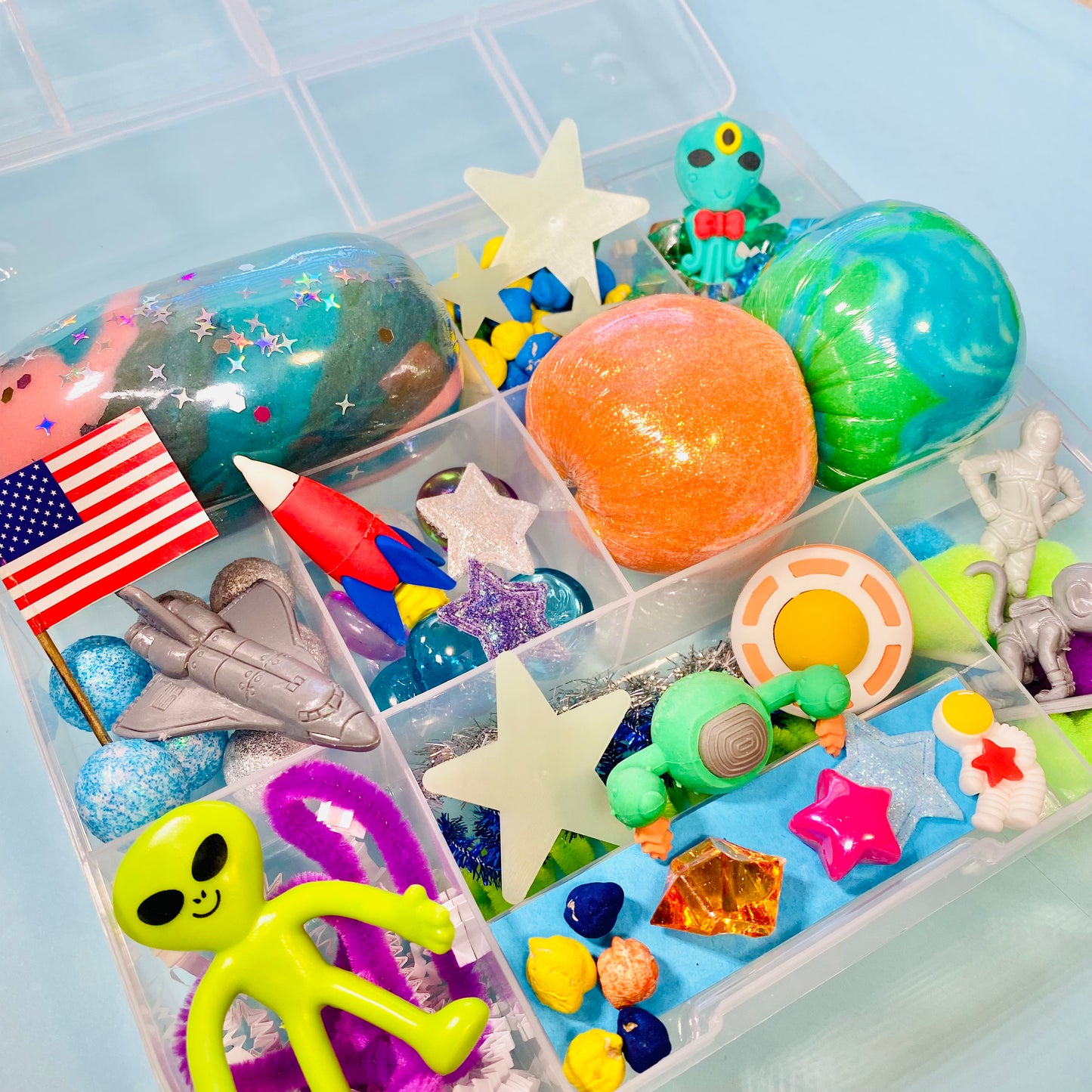 Space Adventure Playdough Sensory Kit Activity Toys Poppy and Pine Creations   