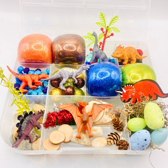 Dinosaur Playdough Sensory Kit Activity Toys Poppy and Pine Creations   