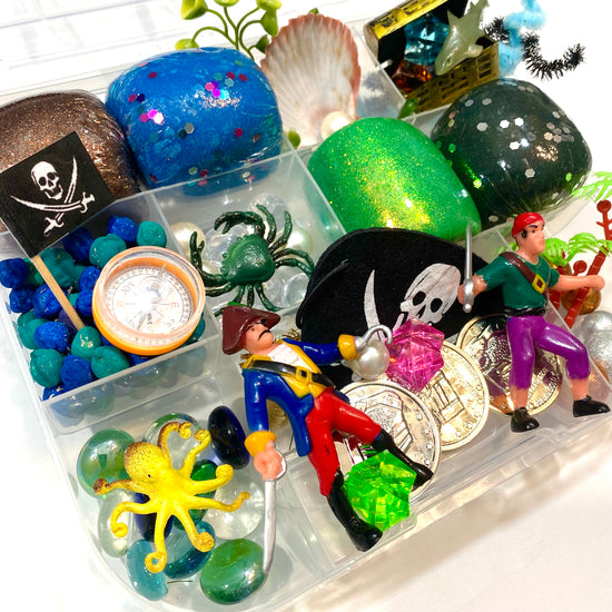 Load image into Gallery viewer, Pirate Adventure Playdough Sensory Kit Activity Toys Poppy and Pine Creations   
